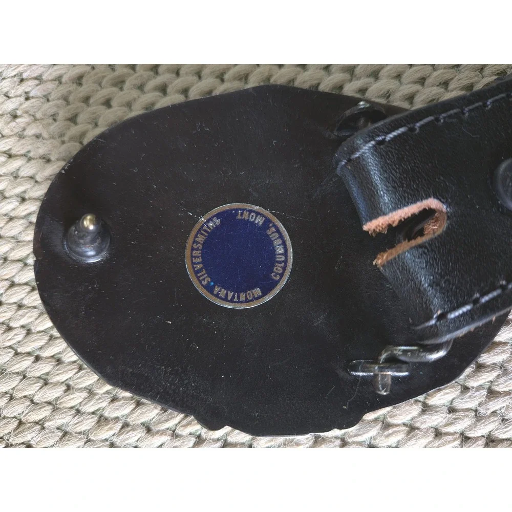 Nocona Leather Belt Mens 38 Western With Montana Silversmiths Horse Buckle Rodeo